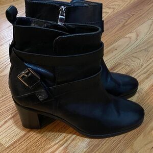Lauren Ralph Lauren Black Ankle Booties with Buckle